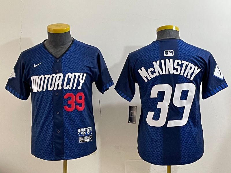 Youth 2025 Detroit Tigers #39 Mckinstry Blue City Edition Nike MLB Jersey style 5